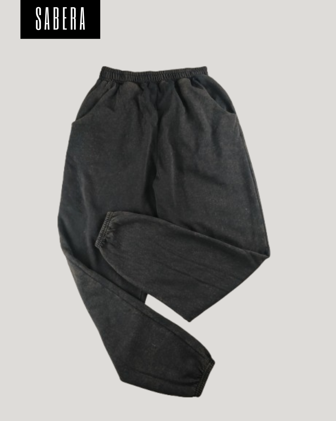 Black cotton fleece joggers