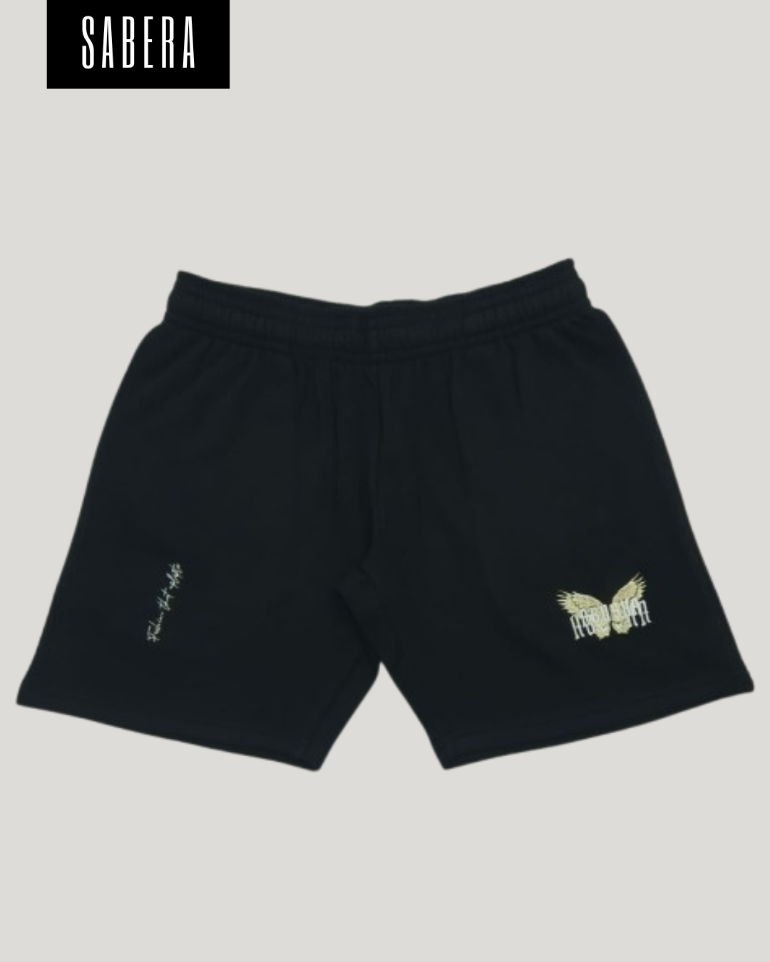 Black embroidered sweat shorts