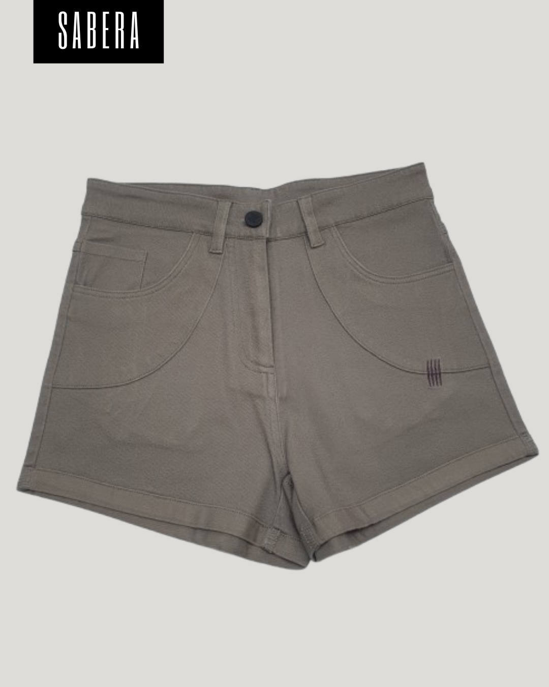 Khaki women's cargo shorts