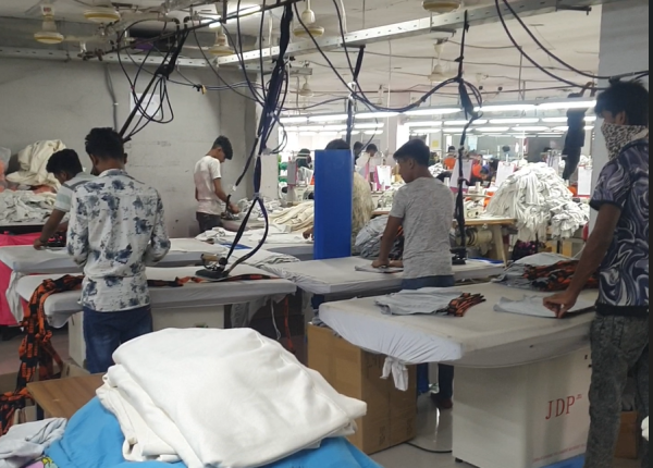 Close-up of custom fabric built from yarn for consistent GSM and quality
